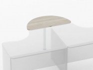 Приставка-полукруг для двух угловых столов Персона Грата Glassy 2.20 Дуб сантана светлый