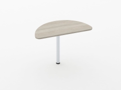 Приставка-полукруг для двух угловых столов Персона Грата Glassy 2.20 Дуб сантана светлый