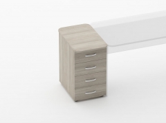 Тумба приставная на 4 ящика Персона Грата Glassy 3.10.10 Дуб сантана светлый