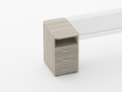 Тумба приставная на 3 ящика с нишей Персона Грата Glassy 3.10.12 Дуб сантана светлый