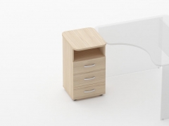 Тумба приставная на 3 ящика с нишей Персона Грата Glassy 3.10.13 Туя