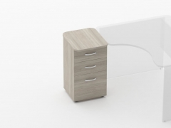 Тумба приставная на 3 ящика Персона Грата Glassy 3.10.15 Дуб сантана светлый