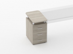 Тумба приставная на 3 ящика с проставками Персона Грата Glassy 3.10.16 Дуб сантана светлый