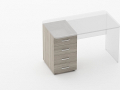 Тумба встраиваемая в стол на 4 ящика Персона Грата Glassy 3.12.10 Дуб сантана светлый