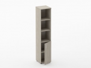 Шкаф высокий со стеклом и нишей Персона Грата Glassy 6.19.14Пр Дуб сантана светлый