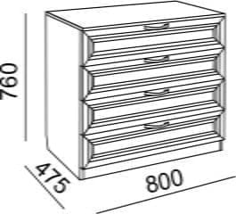 Комод Rinner Остин Модуль 6 Ясень шимо светлый/белый