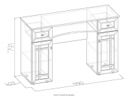 Стол туалетный Глазовская МФ Sherlock 52 Дуб Сонома спальня