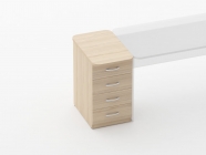 Тумба приставная на 4 ящика Персона Грата Glassy 3.10.10 Бук светлый