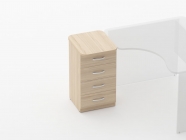 Тумба приставная на 4 ящика Персона Грата Glassy 3.10.11 Венге