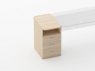 Тумба приставная на 3 ящика с нишей Персона Грата Glassy 3.10.12 Бук светлый