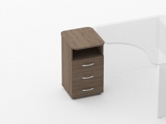 Тумба приставная на 3 ящика с нишей Персона Грата Glassy 3.10.13 Дуб Верцаска