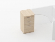 Тумба приставная на 3 ящика Персона Грата Glassy 3.10.15 Дуб молочный