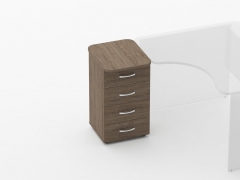 Тумба приставная на 3 ящика с проставками Персона Грата Glassy 3.10.17 Дуб Верцаска