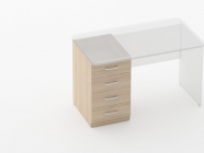 Тумба встраиваемая в стол на 4 ящика Персона Грата Glassy 3.12.10 Бук светлый