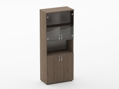 Шкаф высокий со стеклом и нишей Персона Грата Glassy 6.19.141 Дуб Верцаска