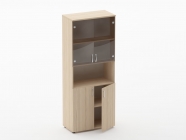 Шкаф высокий со стеклом Персона Грата Glassy 6.19.151 Дуб молочный