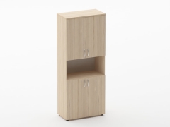 Шкаф высокий закрытый с нишей Персона Грата Glassy 6.19.111 Дуб молочный