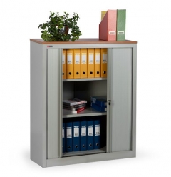 Шкаф офисный Диком КД-142 бук светлый двери серые разб.-НАБОР