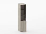 Шкаф высокий со стеклом Персона Грата Twin 16.16.13Л Дуб Сантана светлый