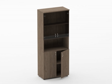 Шкаф высокий со стеклом и нишей Персона Грата Twin 16.16.161 Дуб Верцаска