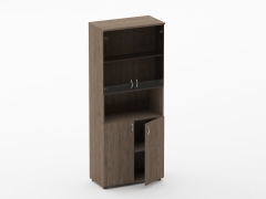 Шкаф высокий со стеклом и нишей Персона Грата Twin 16.16.161 Дуб Верцаска