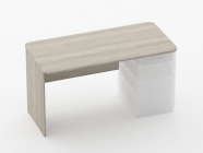 Стол прямой под встроенную тумбу Персона Грата Glassy 1.101.14Пр Дуб сантана светлый