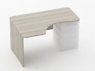 Стол угловой под встроенную тумбу Персона Грата Glassy 1.141.14Л Дуб сантана светлый