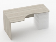 Стол угловой под встроенную тумбу Персона Грата Glassy 1.141.16Л Дуб сантана светлый