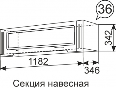 Секция навесная Ижмебель Виктория 36