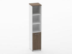 Шкаф 4 узкий верх открытый, низ закрытый Персона Грата Deka 10.19.11Л Дуб Верцаска/Белый