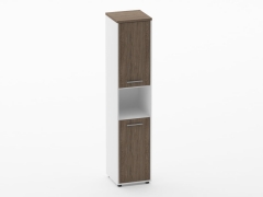 Шкаф 4 узкий закрытый, с нишей Персона Грата Deka 10.19.12Пр Дуб Верцаска/Белый