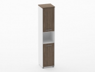 Шкаф 4 узкий закрытый, с нишей Персона Грата Deka 10.19.12Л Дуб Верцаска/Белый