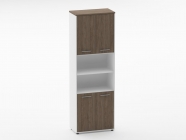 Шкаф 5 широкий закрытый с 2 -мя открытыми полками Персона Грата Deka 10.23.121 Дуб Верцаска/Белый