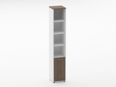 Шкаф 5 узкий верх открытый, низ глухая дверь Персона Грата Deka 10.23.11Л Дуб Верцаска/Белый