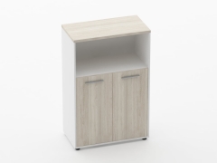 Шкаф 2 широкий закрытый с нишей Персона Грата Deka 10.12.111 Дуб Сантана светлый/Белый