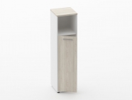 Шкаф 3 узкий закрытый с нишей Персона Грата Deka 10.16.13Л Дуб Сантана светлый/Белый