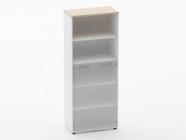 Шкаф 4 широкий 2 полки открытые и 2 стеклянные двери Персона Грата Deka 10.19.161 Туя/Белый