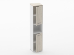 Шкаф 4 узкий закрытый Персона Грата Deka 10.19.14Пр Дуб Сантана светлый/Белый