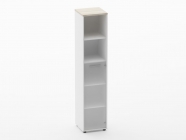 Шкаф 4 узкий 2 полки открытые и 1 стеклянная дверь Персона Грата Deka 10.19.16Пр Дуб Сантана светлый/Белый