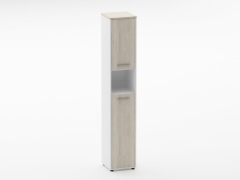 Шкаф 5 узкий закрытый, с нишей Персона Грата Deka 10.23.14Л Дуб Сантана светлый/Белый