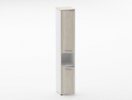 Шкаф 5 узкий закрытый, с нишей Персона Грата Deka 10.23.15Л Дуб Сантана светлый/Белый