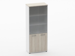 Шкаф 4 широкий верх стеклянные двери, низ закрытый Персона Грата Deka 10.19.171 Туя/Белый