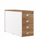 Тумба приставная с 4 ящиками для сдвоенной столешницы POINTEX TES28431231 Орех