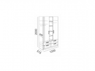 Шкаф трехсекционный Rinner Walker модуль 2