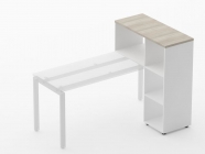 Стеллаж к столу Персона Грата Deka 9.06.10 Дуб Сантана светлый/Белый