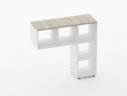 Стеллаж к столу Персона Грата Deka 9.08.12 Дуб Сантана светлый/Белый