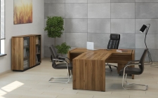 Шкаф однодверный средний стекло правый POINTEX CAP31143003 Орех