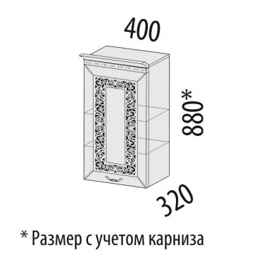 Шкаф кухонный с решеткой лев/прав Витра Оливия 71.23