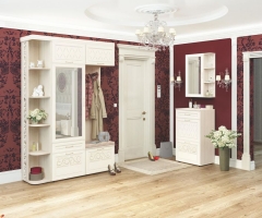 Угловой набор мебели для прихожей Витра Тиффани 4 Сосна Астрид Мелинга Игуана