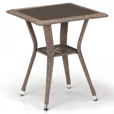 Плетеный стол Афина-мебель T25-W56-50x50 Light brown
